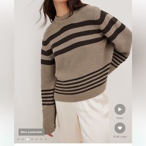 NAKD Brown Striped Slouchy Sweater